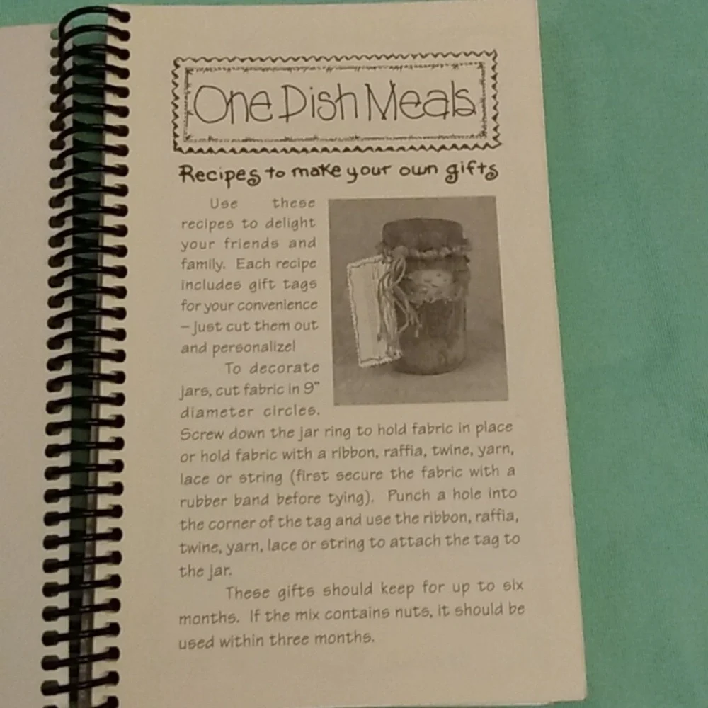Gifts In A Jar One Dish Meals Recipe Book